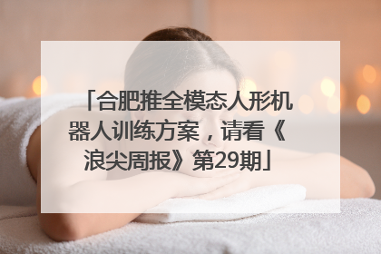 合肥推全模态人形机器人训练方案，请看《浪尖周报》第29期
